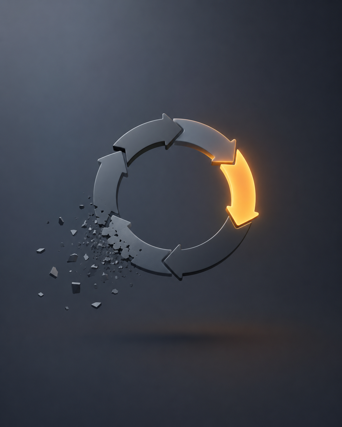 An abstract representation of token churn in agentic systems — repeated expensive LLM review loops burning through an AI budget, contrasted with cheap deterministic verification steps
