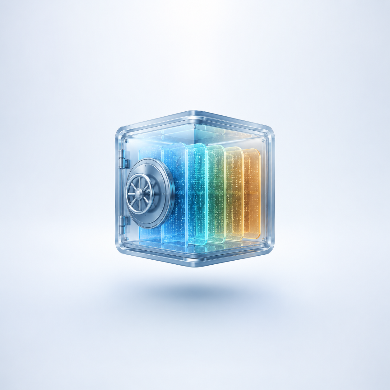 A single AI agent at the center of a multi-tenant system, with hard structural walls separating each customer's data—illustrating isolation enforced by the database and API rather than by the model